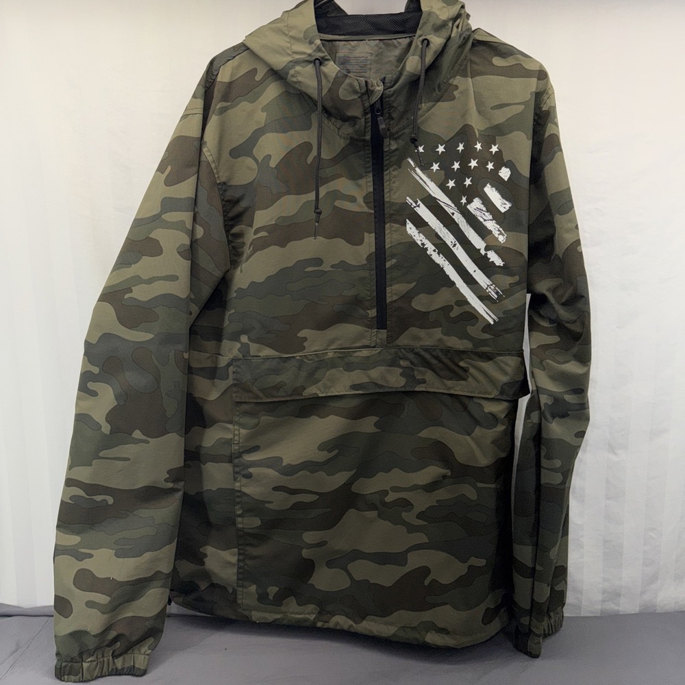 Green Camo Windbreaker Half Zip Xl